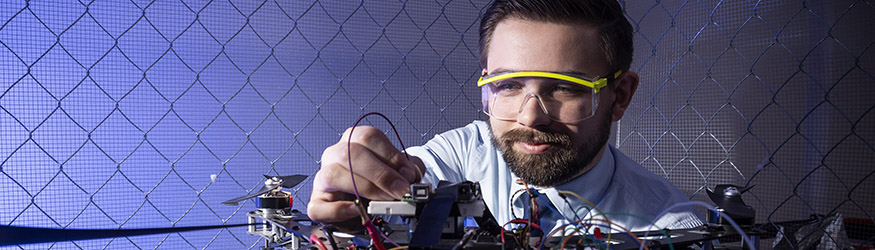 photo of a student working in a lab