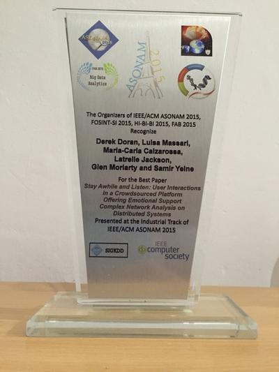 Best Paper Award from Industrial Track of IEEE/ACM ASONAM
