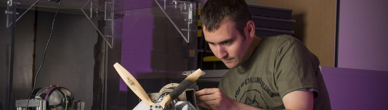 photo of a student working in a lab