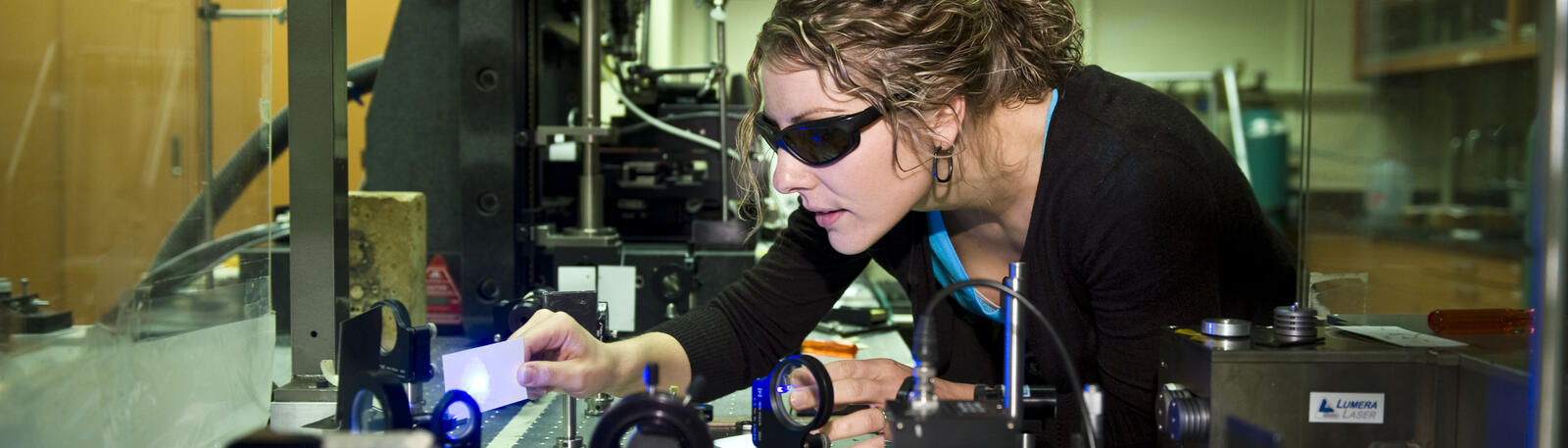 photo of a student working in a lab