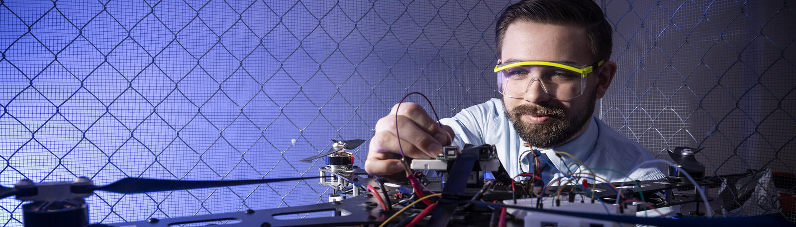 photo of an engineering student working on a project